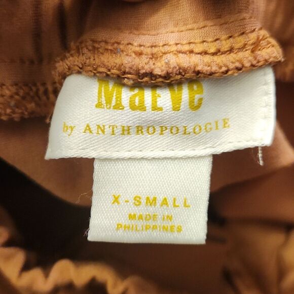 Maeve by Anthropologie Tan Pants w/ Red & White Stripes Ankle Zippers Size XS - Picture 8 of 8